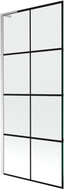 Mexen Next L Badewannen-Paravent 1-flügelig 80 x 150 cm, schwarzes Gitter, Chrom - 895-080-000-03-77-01