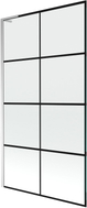 Mexen Next L Badewannenfaltwand 1-teilig 100 x 150 cm, schwarzes Gitter, Chrom - 895-100-000-03-77-01