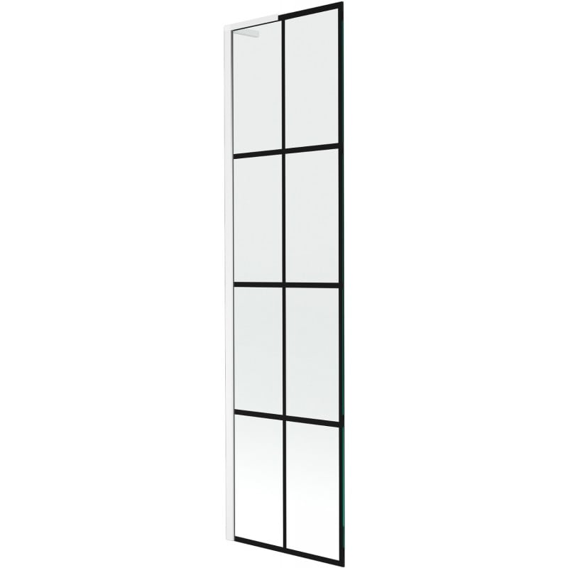 Mexen Next L Badewannen-Faltwand 1-flügelig 50 x 150 cm, schwarzes Gitter, weiß - 895-050-000-03-77-20