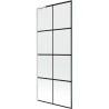 Mexen Next L Badewannenfaltwand 1-flügelig 80 x 150 cm, schwarzes Gitter, weiß - 895-080-000-03-77-20