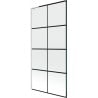 Mexen Next L Duschwand 1-flügelig 90 x 150 cm, schwarzes Gitter, weiß - 895-090-000-03-77-20