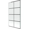Mexen Next L Badewannenfaltwand 1-flügelig 100 x 150 cm, schwarzes Karo, weiß - 895-100-000-03-77-20