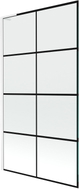 Mexen Next L Badewannenfaltwand 1-flügelig 100 x 150 cm, schwarzes Karo, weiß - 895-100-000-03-77-20