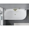 Mexen Mia freistehende Eckbadewanne links 150 x 75 cm, weiß, Überlauf gold - 52691507500L-50