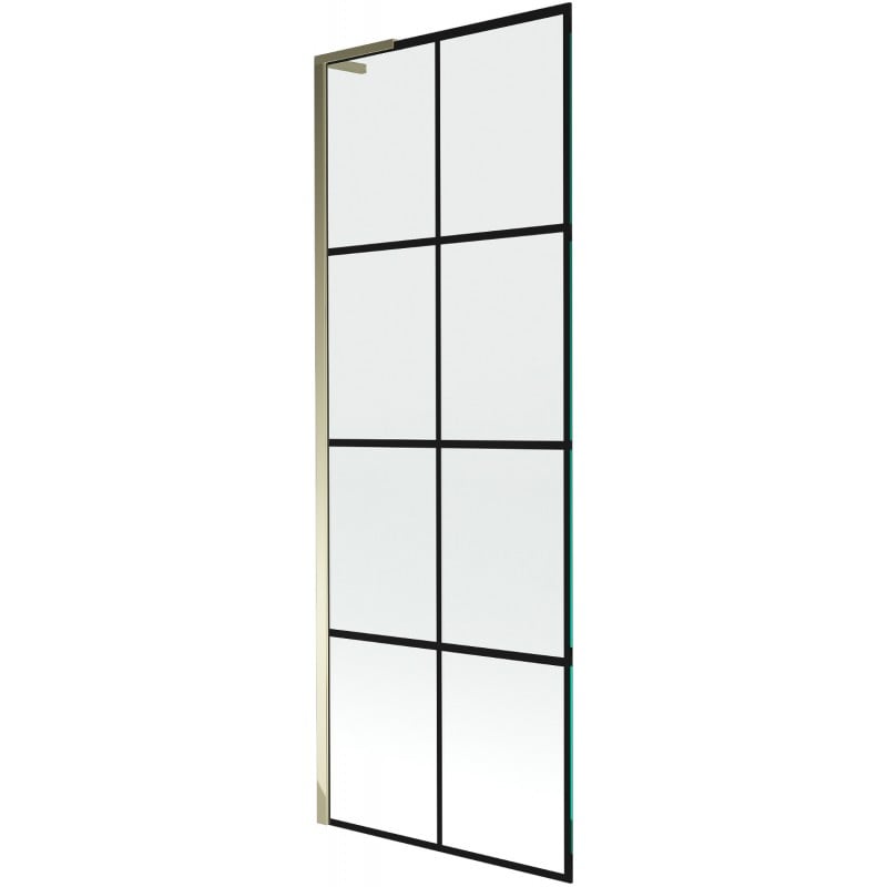 Mexen Next L Badewannenwand 1-teilig 70 x 150 cm, schwarzes Gitter, gold - 895-070-000-03-77-50