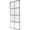 Mexen Next L Badewannenfaltwand 1-flügelig 80 x 150 cm, schwarzes Gitter, gold - 895-080-000-03-77-50