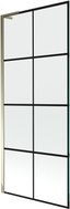 Mexen Next L Badewannenfaltwand 1-flügelig 80 x 150 cm, schwarzes Gitter, gold - 895-080-000-03-77-50
