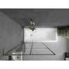 Mexen Next L Badewannenabtrennung einflügelig 90 x 150 cm, schwarzes Gitter, gold - 895-090-000-03-77-50