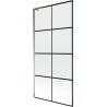 Mexen Next L Badewannenabtrennung einflügelig 90 x 150 cm, schwarzes Gitter, gold - 895-090-000-03-77-50