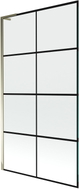 Mexen Next L Badewannenfaltwand 1-flügelig 100 x 150 cm, schwarzes Gitter, gold - 895-100-000-03-77-50