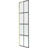 Mexen Next L Badewannen-Paravent 1-flügelig 50 x 150 cm, schwarzes Raster, gebürstetes Gold - 895-050-000-03-77-55