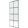 Mexen Next L Badewannenfaltwand 1-flügelig 80 x 150 cm, schwarzes Gitter, gold gebürstet - 895-080-000-03-77-55