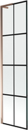 Mexen Next L Badefaltwand 1-flügelig 50 x 150 cm, schwarzes Gitter, Roségold - 895-050-000-03-77-60