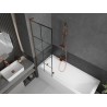 Mexen Next L Badewannenabtrennung 1-flügelig 60 x 150 cm, schwarzes Gitter, Roségold - 895-060-000-03-77-60