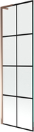 Mexen Next L Badewannenabtrennung 1-flügelig 60 x 150 cm, schwarzes Gitter, Roségold - 895-060-000-03-77-60