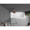 Mexen Next L Badewannenabtrennung 1-flügelig 60 x 150 cm, schwarzes Gitter, Roségold - 895-060-000-03-77-60