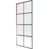 Mexen Next L Badewannenfaltwand 1-teilig 80 x 150 cm, schwarzes Gitter, Roségold - 895-080-000-03-77-60