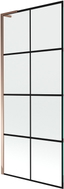 Mexen Next L Badewannenfaltwand 1-teilig 80 x 150 cm, schwarzes Gitter, Roségold - 895-080-000-03-77-60