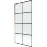 Mexen Next L Badewannenfaltwand 1-flügelig 90 x 150 cm, schwarzes Gitter, Roségold - 895-090-000-03-77-60