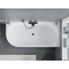 Mexen Mia freistehende Eckbadewanne rechts 150 x 75 cm, weiß/schwarz, Überlauf schwarz - 52691507575P-70