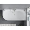 Mexen Mia freistehende Eckbadewanne rechts 150 x 75 cm, weiß/schwarz, Überlauf gebürstetes Nickel - 52691507575P-97