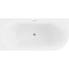 Mexen Mia freistehende Eckbadewanne links 160 x 75 cm, weiß, Überlauf Chrom - 52691607500L-01