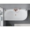 Mexen Mia freistehende Eckbadewanne links 160 x 75 cm, weiß, Überlauf Roségold - 52691607500L-60
