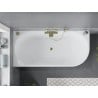 Mexen Mia freistehende Eckbadewanne links 160 x 75 cm, weiß/schwarz, Überlauf gold - 52691607575L-50