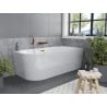 Mexen Mia freistehende Eckbadewanne rechts 160 x 75 cm, weiß, Überlauf Roségold - 52691607500P-60