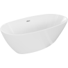 Mexen Eris freistehende Badewanne 155 x 80 cm, weiß, Überlauf chrom - 53441558000-01