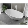 Mexen Eris freistehende Badewanne 155 x 80 cm, weiß, weißer Überlauf - 53441558000-20