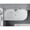 Mexen Mia Freistehende Eckbadewanne links 170 x 80 cm, weiß, Überlauf chrom - 52691708000L-01