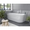 Mexen Mia freistehende Eckbadewanne links 170 x 80 cm, weiß, Überlauf weiß - 52691708000L-20