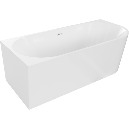 Mexen Mia freistehende Eckbadewanne links 170 x 80 cm, weiß, Überlauf weiß - 52691708000L-20
