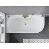 Mexen Mia freistehende Eckbadewanne links 170 x 80 cm, weiß, Überlauf gold gebürstet - 52691708000L-55