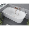 Mexen Mia freistehende Eckbadewanne links 170 x 80 cm, weiß, Überlauf Roségold - 52691708000L-60