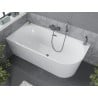 Mexen Mia freistehende Eckbadewanne links 170 x 80 cm, weiß, Überlauf gun gray gebürstet - 52691708000L-66