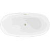 Mexen Eris freistehende Badewanne 155 x 80 cm, weiß, Überlauf gebürstetes Gold - 53441558000-55