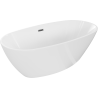 Mexen Eris freistehende Badewanne 155 x 80 cm, weiß, Überlauf Gun Metal - 53441558000-95