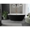 Mexen Eris freistehende Badewanne 155 x 80 cm, weiß/schwarz, Überlauf gebürstetes Kupfer - 53441558075-65