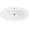 Mexen Eris Freistehende Badewanne 155 x 80 cm, weiß/schwarz, schwarzer Überlauf - 53441558075-70