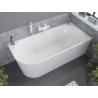 Mexen Mia freistehende Eckbadewanne rechts 170 x 80 cm, weiß, Überlauf weiß - 52691708000P-20