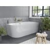 Mexen Mia Freistehende Eckbadewanne rechts 170 x 80 cm, weiß, Überlauf gold - 52691708000P-50