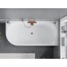 Mexen Mia freistehende Eckbadewanne rechts 170 x 80 cm, weiß, Überlauf roségold - 52691708000P-60