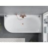 Mexen Mia freistehende Eckbadewanne rechts 170 x 80 cm, weiß, Überlauf gebürstetes Kupfer - 52691708000P-65