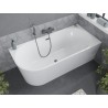 Mexen Mia freistehende Eckbadewanne rechts 170 x 80 cm, weiß, Überlauf Gun Metal - 52691708000P-95