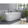 Mexen Mia freistehende Eckbadewanne rechts 170 x 80 cm, weiß, schwarzer Überlauf - 52691708000P-70