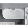 Mexen Mia freistehende Eckbadewanne rechts 170 x 80 cm, weiß, Überlauf gebürsteter Nickel - 52691708000P-97