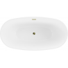 Mexen Eris freistehende Badewanne 170 x 80 cm, weiß, Überlauf gold - 53441708000-50