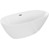 Mexen Eris freistehende Badewanne 170 x 80 cm, weiß, Überlauf Gun Metal - 53441708000-95